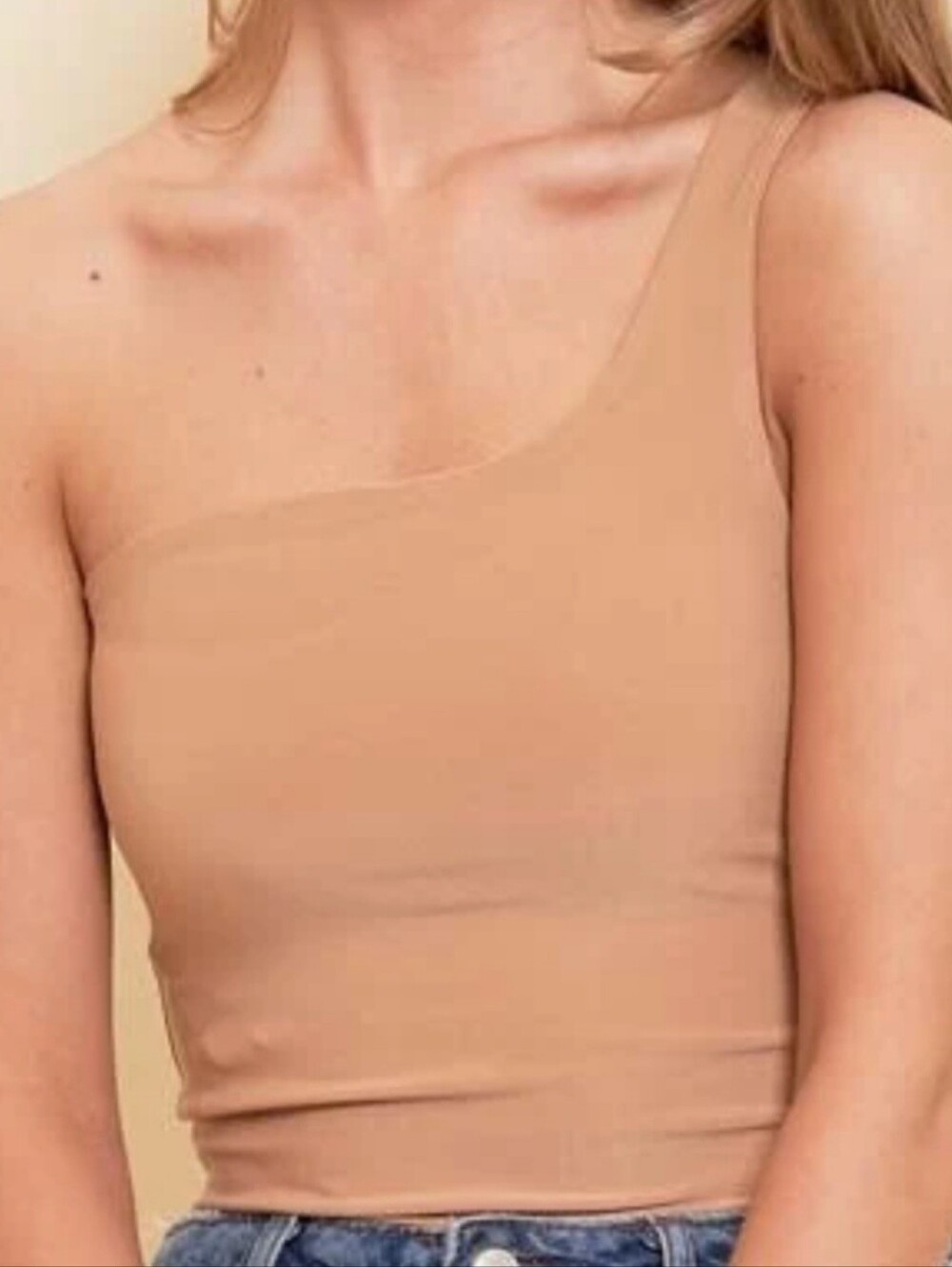 Better Be Asymmetric One-Shoulder Tank - Camel Brown